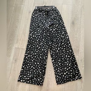 Sugar + Lips Black/Cream Polka Dot Wide-Leg Pants